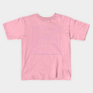 Floppy Disk (Pastel Violet Lines) Analog / Computer Kids T-Shirt